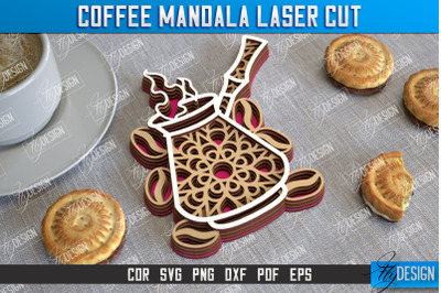 Coffee Mandala Laser Cut | 3D Coffee Cup | 3D Template | CNC File