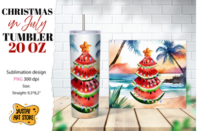 Christmas in July tumbler sublimation. Watermelon sublimatio