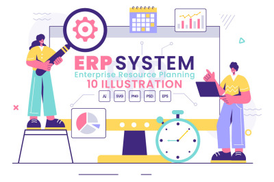 10 ERP Enterprise Resource Planning System Illustration