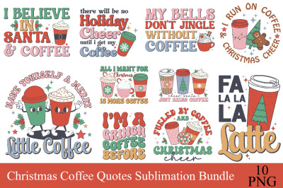 Christmas Coffee Quotes Sublimation Bundle