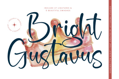 Bright Gustavus - Handwritten Script Font