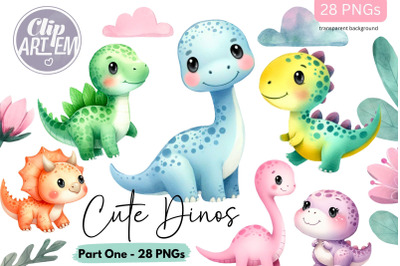 Dinosaurs  Bundle 28 PNG Clip Art Images  Cute Baby Dinos