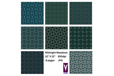 Midnight Meadows Digital Paper Pack