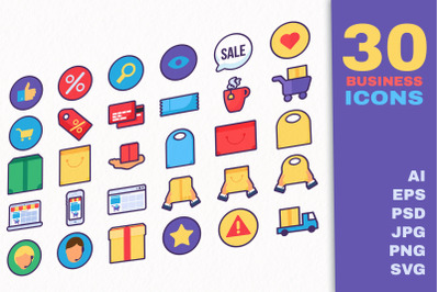 Shopping&nbsp;Outline Business Icons&nbsp;