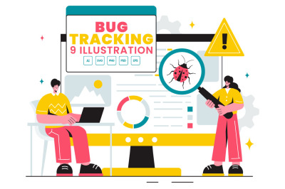 9 Mobile Phone Bug Tracking Illustration