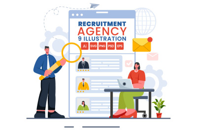 9 Recruitment Agency Illustration