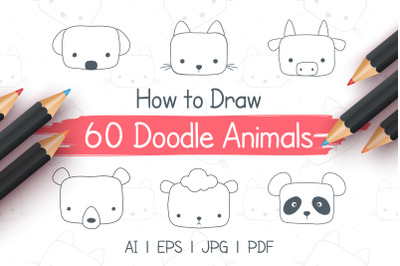 How to Draw 60 Animal Doodles. Step by Step Tutorials