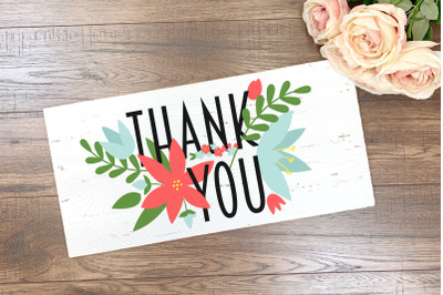 Floral Thank You | SVG | PNG | DXF | EPS