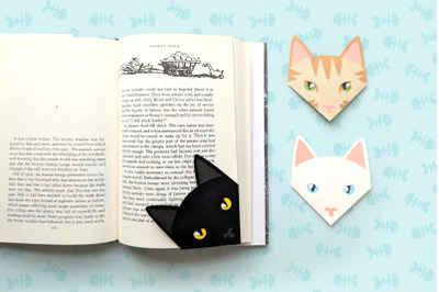 Realistic Cat Face Papercut Corner Bookmark | SVG | PNG | DXF | EPS