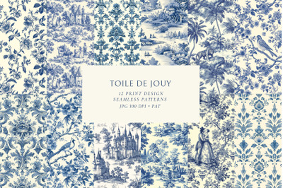 Toile de Jouy Print Design Patterns