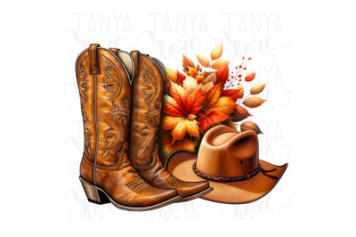 Cowboy Autumn Sublimation Prints, Western PNG Designs