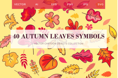 Autumn Leaves Symbols Set