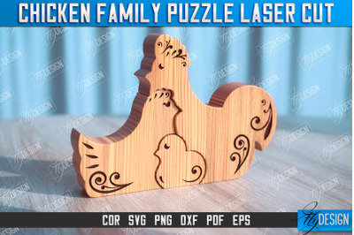 Chicken Family Puzzle | Chicken Puzzle Template | Eco-Friendly Gift