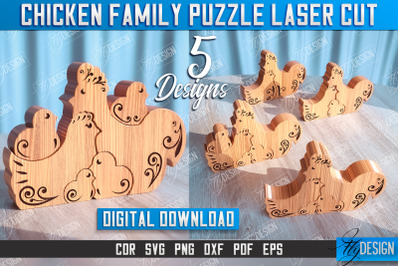 Chicken Family Puzzle Bundle| Chicken Puzzle Template | Eco-Friendly