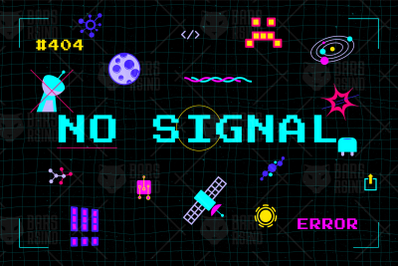 Neon Retro No Signal Background