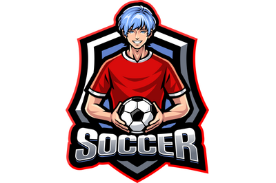 Soccer player esport mascot logo design