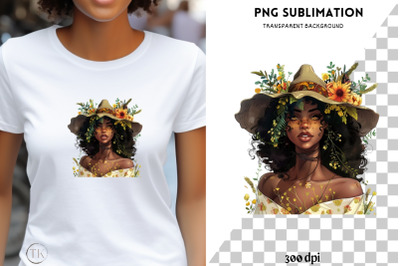 Melanin Autumn Witch PNG Design, Digital Prints for Crafting, Card Mak