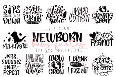 Newborn Baby SVG Bundle | Baby Quotes