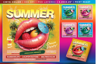 Summer Dance Party Photoshop Flyer