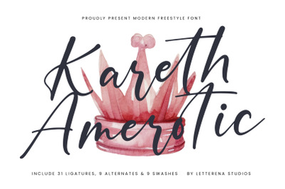 Kareth Amerotic - Modern Freestyle Font