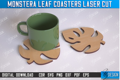 Monstera Leaf Coasters | Cup Coasters | Wooden Monstera Leaf | Rustic