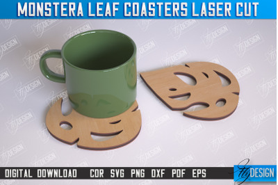 Monstera Leaf Coasters | Cup Coasters | Wooden Monstera Leaf | Rustic