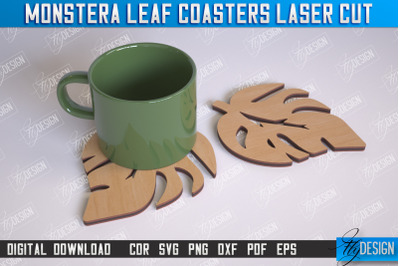 Monstera Leaf Coasters | Cup Coasters | Wooden Monstera Leaf | Rustic