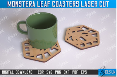 Monstera Leaf Coasters | Cup Coasters | Wooden Monstera Leaf | Rustic