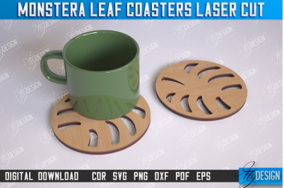 Monstera Leaf Coasters | Cup Coasters | Wooden Monstera Leaf | Rustic