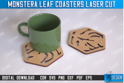 Monstera Leaf Coasters | Cup Coasters | Wooden Monstera Leaf | Rustic