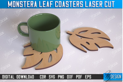 Monstera Leaf Coasters | Cup Coasters | Wooden Monstera Leaf | Rustic