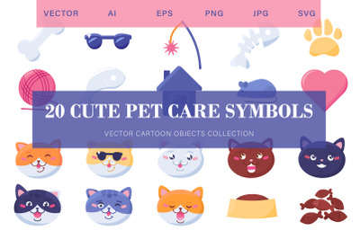 Cute Cat Care Symbols&amp;nbsp;