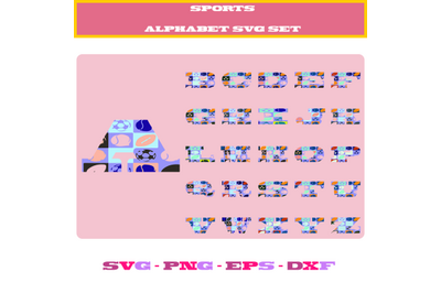 SPORTS ALPHABET SVG SET SVG CUT FILE