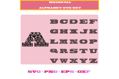 MEDIEVAL ALPHABET SVG SET SVG CUT FILE