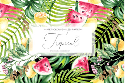 Watercolor Tropical Pattern