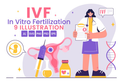 9 IVF or In Vitro Fertilization Illustration