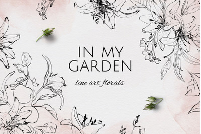 IN MY GARDEN line art florals