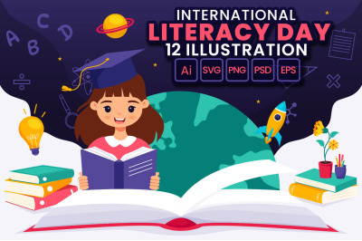 12 International Literacy Day Illustration