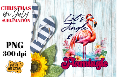 Christmas in July sublimation. Flamingo sublimation