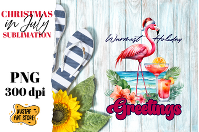 Christmas in July sublimation.Christmas Flamingo sublimation