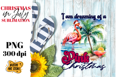 Christmas in July sublimation.Christmas Flamingo sublimation