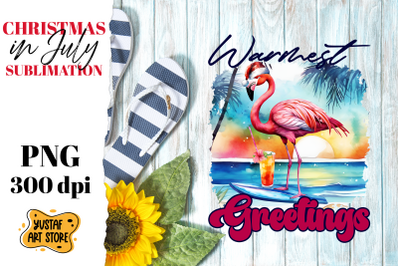 Christmas in July sublimation.Christmas Flamingo sublimation