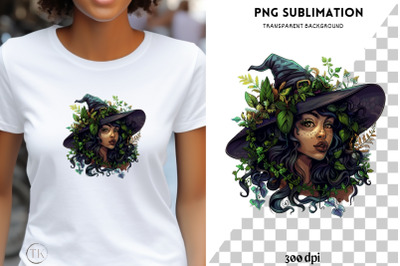 Melanin Forest Witch, Black Woman PNG Digital Downloads for Sublimatio