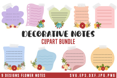 Paper Notes With Sticky Label And Flower