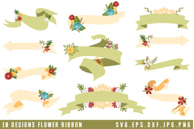 Ribbon Banner With Flower Decoration | Ribbon Bundle