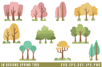 Cute cartoon trees Bundle| Spring Season Clipart