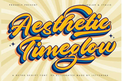 Aesthetic Timeglow - Retro Script Font