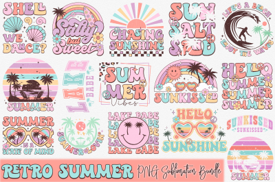 Retro Summer PNG Sublimation Bundle