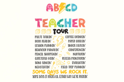 Teacher Tour Png, Back to School Png, Kindergarten Teacher Png, Elementary School Png, Funny Teacher Png, Teacher Gift, Inspirational