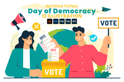 12 Day of Democracy Illustration